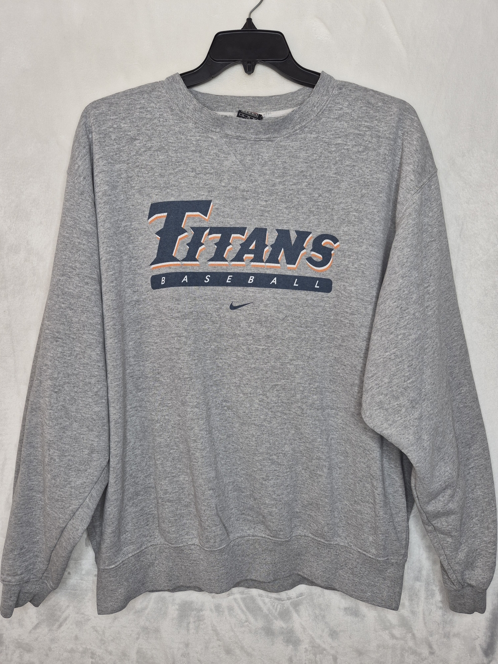 Vintage Nike Team Titans Baseball Crewneck Center Swoosh Sweatshirt XL 27x29
